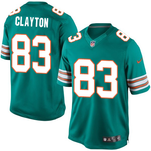 Youth Elite Mark Clayton Nike Jersey Aqua Green Alternate - #83 NFL Miami Dolphins